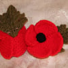 Large Hand Knitted Poppy Brooch for Charity