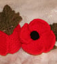 Large Hand Knitted Poppy Brooch for Charity - Custom order for Mary - Image 1