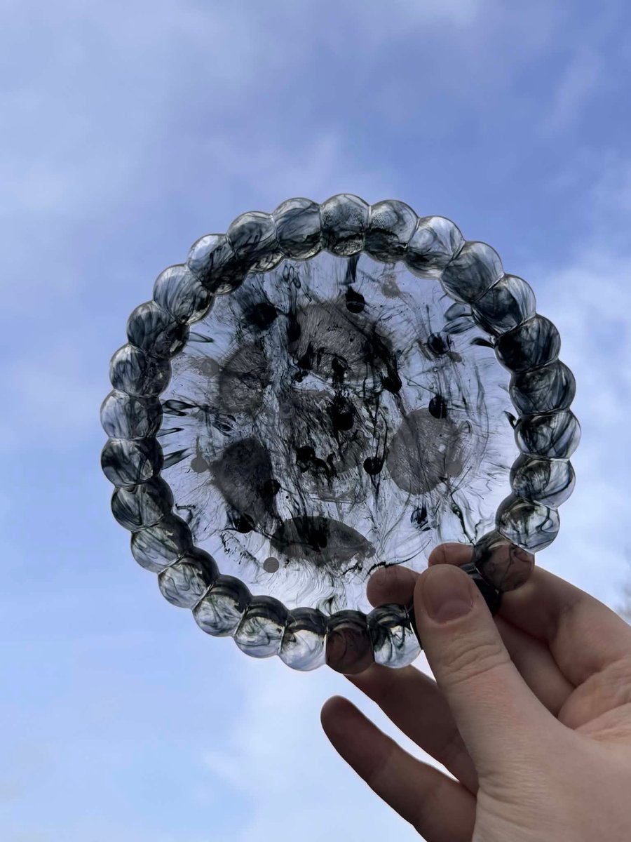 Celestial spill resin tray