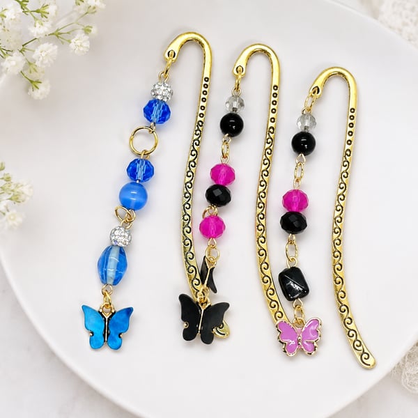 Beaded Bookmarks with Butterfly Charms