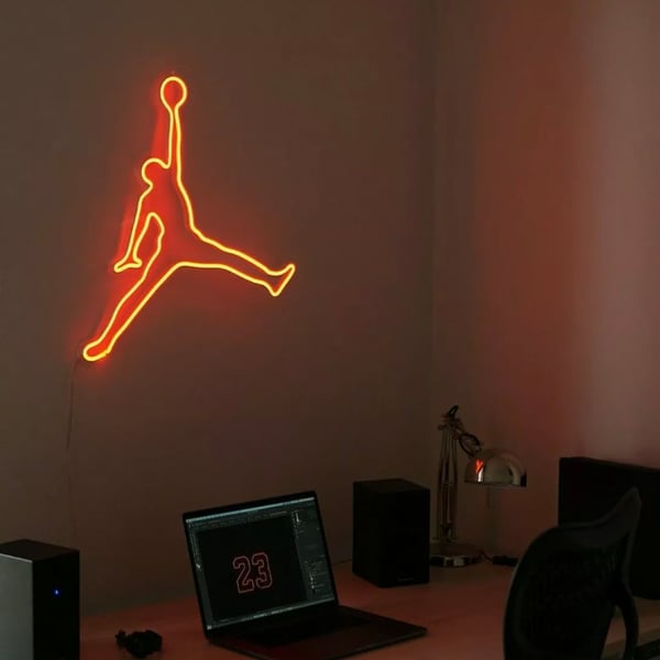 Neon Sign 23 Jumpman Basketball Handmade for Home Wall Decor