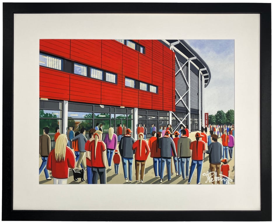 Liverpool Women. Langtree Pk Framed Football Stadium Art Print 20" x 16" Frame