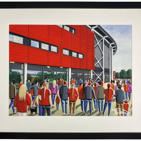 Liverpool Women. Langtree Pk Framed Football Stadium Art Print 20" x 16" Frame