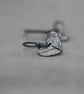 Silver Heart Earrings with Leaf Pattern - Image 8