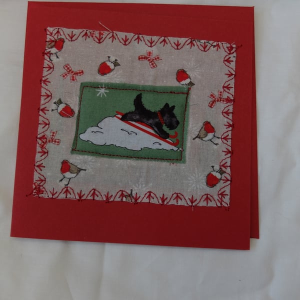 Christmas card with Scottie dogs, assorted designs
