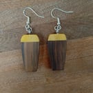 Handmade Wooden Pint Earrings - Irish Stout Style in Walnut and Boxwood