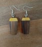 Handmade Wooden Pint Earrings - Irish Stout Style in Walnut and Boxwood