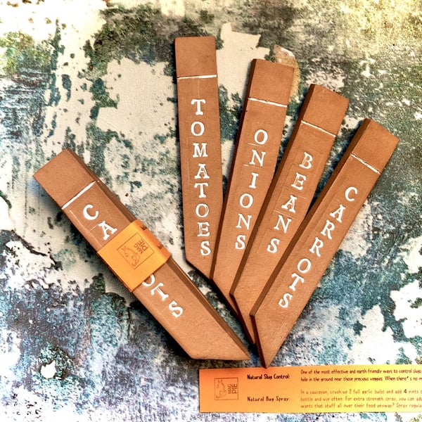 Ceramic veg markers - set of 4