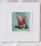 HAND EMBROIDERED HAND DYED FLORAL GREETINGS CARD - Image 1
