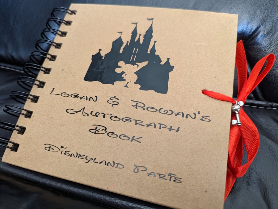 Personalised Autograph Book Disney Trip Kraft Brown Notebook