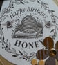 Hexagonal Bee Birthday Card - Happy Birthday Honey - Image 2