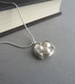 White Freshwater Pearl Nest Pendant - Wire-wrapped Sterling Silver Necklace - Image 2