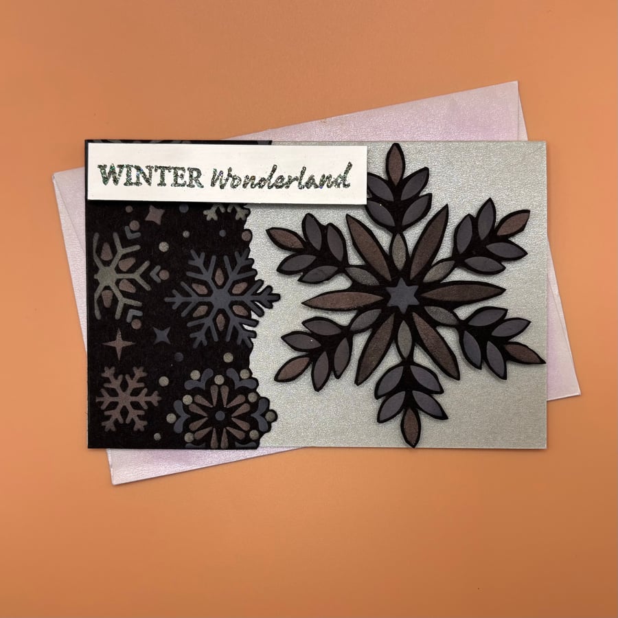 Handmade Winter Snowflake Mini Christmas Card