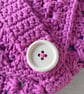 Granny Square Book Sleeve - Book Wrap -  Dark Pink Crocheted Book Sleeve - Image 5