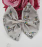Unicorn, clip on bow, scrunchie set in light grey, free uk delivery.   - Image 6