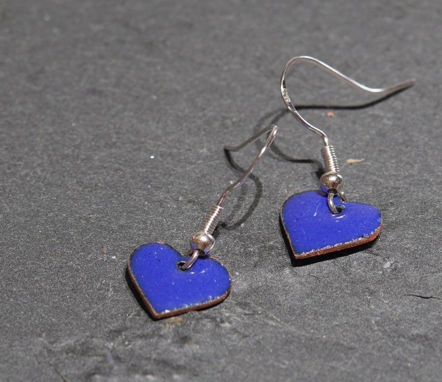 Heart shaped enamel earrings