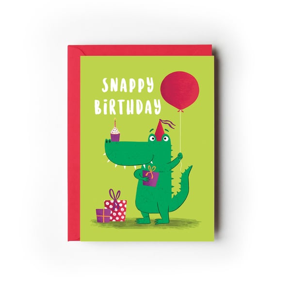 Crocodile Snappy Birthday Card
