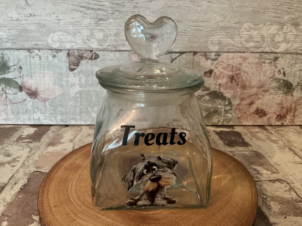 Pet Treat Storage Jar. Quirky Dog.