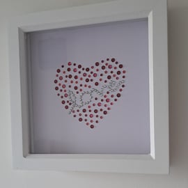 LOVE filled heart PICTURE Beautiful Hand Sparkled, Love, Red, approx 20x20cm