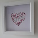 LOVE filled heart PICTURE Beautiful Hand Sparkled, Love, Red, approx 20x20cm