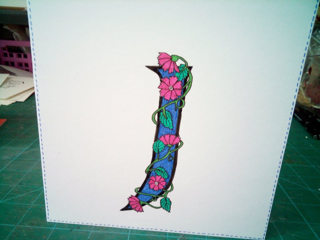 Letter J birthday card 