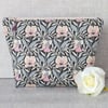 Large zipped pouch, project bag, cosmetic bag, floral, Liberty
