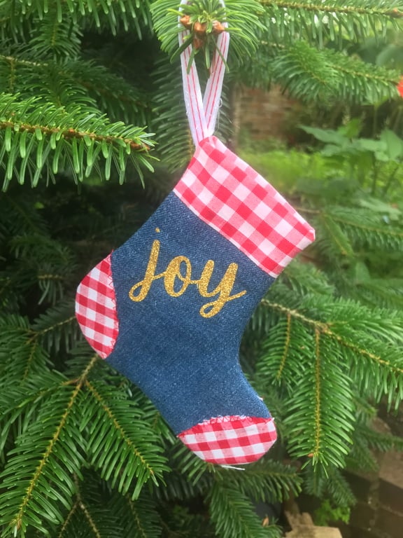 Tiny stocking Christmas tree decoration.