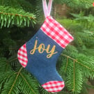 Tiny stocking Christmas tree decoration.