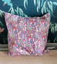 Handmade 12"x12" Fabric Square Mushroom Cover and Cushion - Autumn Decor 