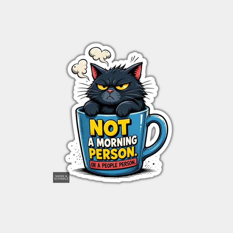 Funny Vinyl Die Cut Sticker For Adults - People Person Cat