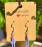 Handmade 925 Silver-Plated Hook Earrings with Bead Dangles