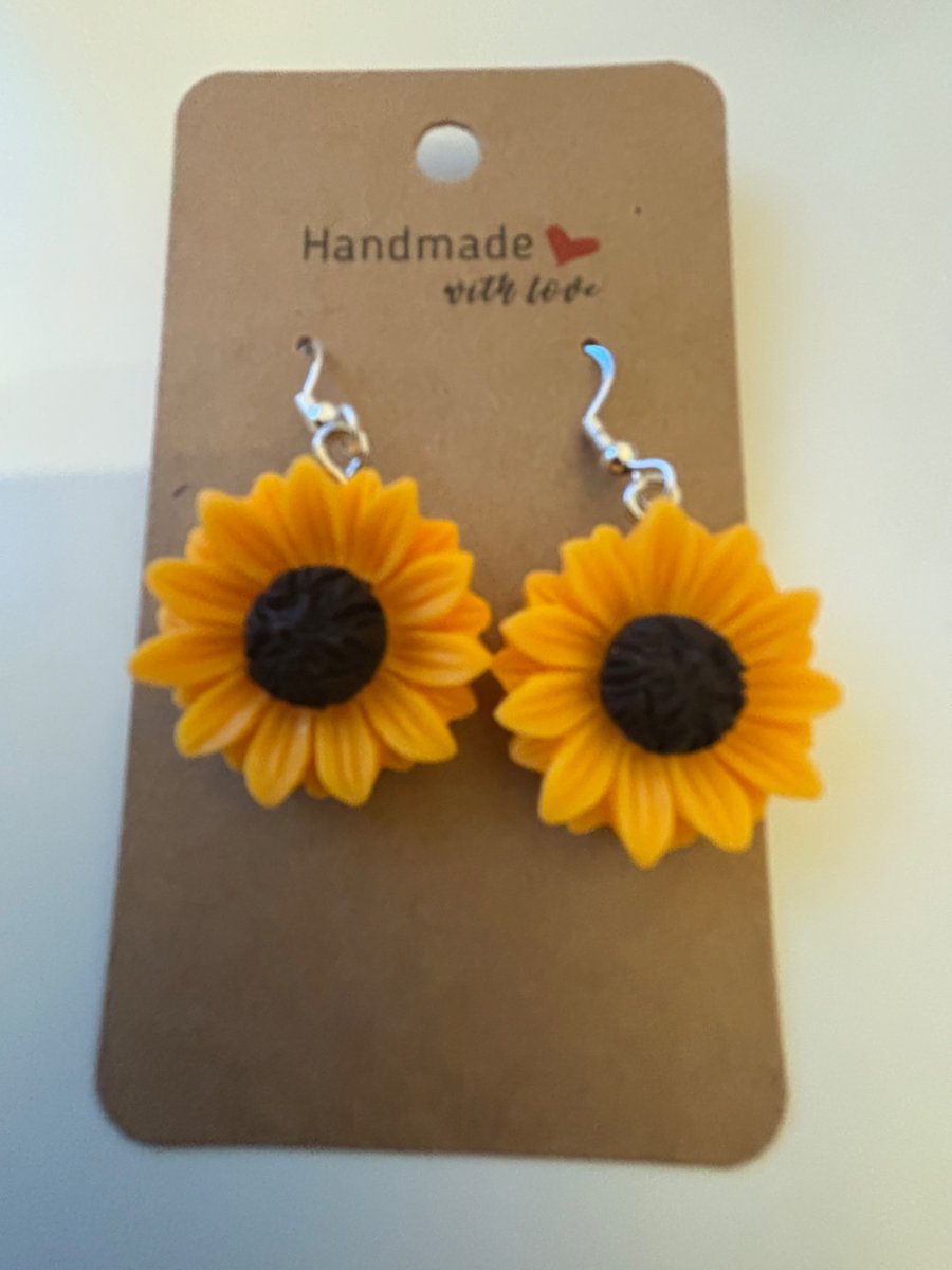 Sterling Silver Earrings - Sunflowers - Brand New & Sealed!! 