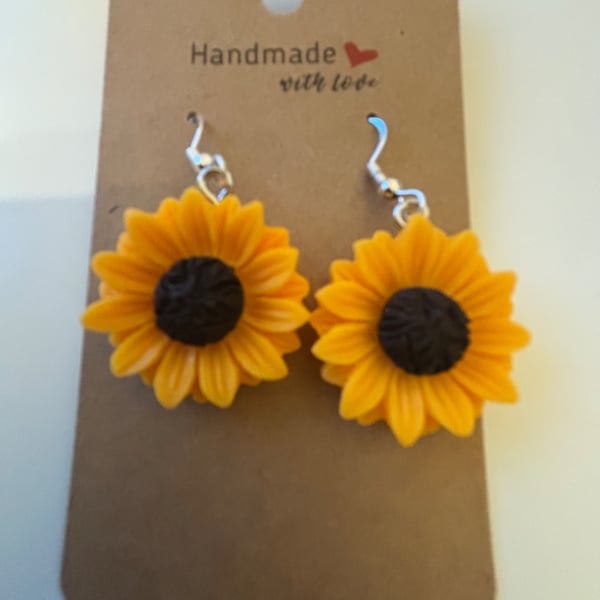 Sterling Silver Earrings - Sunflowers - Brand New & Sealed!! 