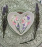 Sweet Pea hand-painted heart ceramic ring dish - Image 4
