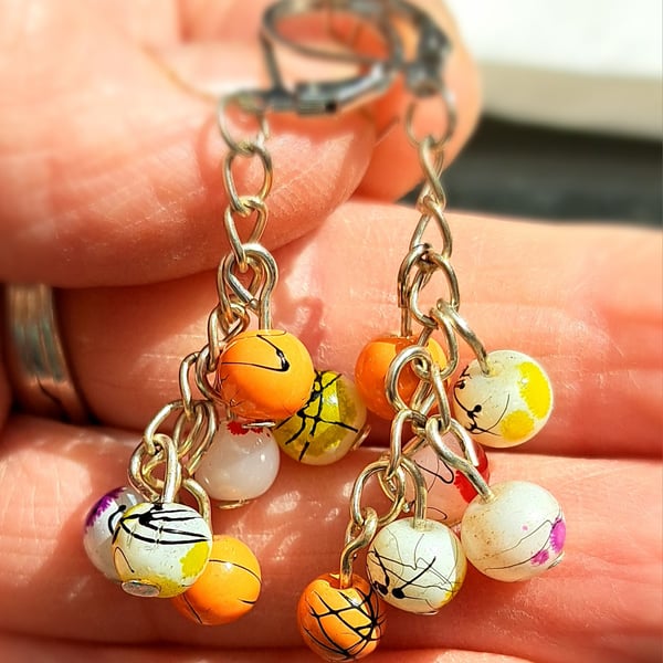 Beautiful clustered beaded earrings