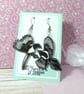 Magpie earrings, mismatched two for joy bird earrings on steel wires - Image 2