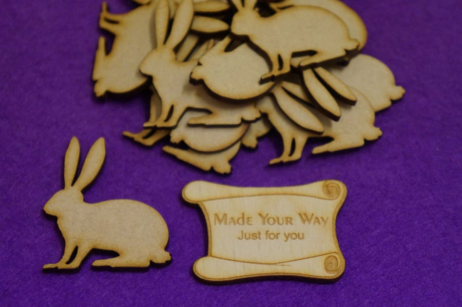 MDF Bunny Rabbit Hare 5cm - 15 x Laser cut wooden shape