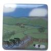 Cote de Lofthouse women's cycling race glass coaster