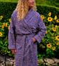 Handmade Liberty of London Lantana Dressing Gown – Cosy Winter Robe in Adriatic 