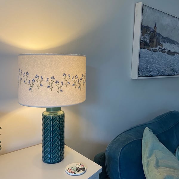 Forget-Me-Not Embroidered Lampshade