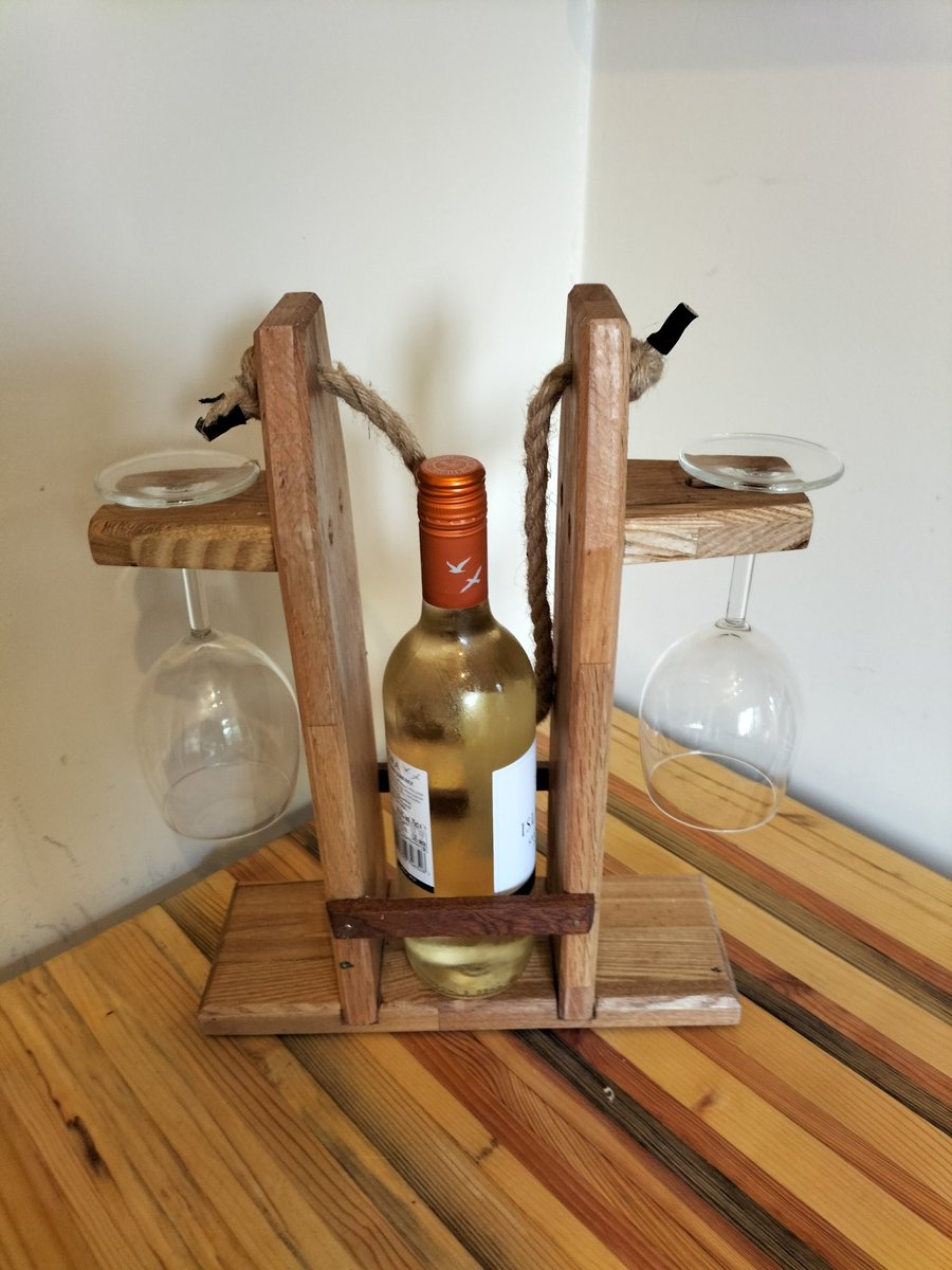 Wine Bottle and Glasses Holder
