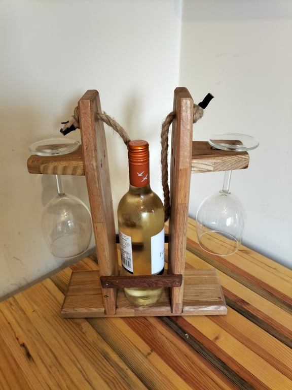 Wine Bottle and Glasses Holder