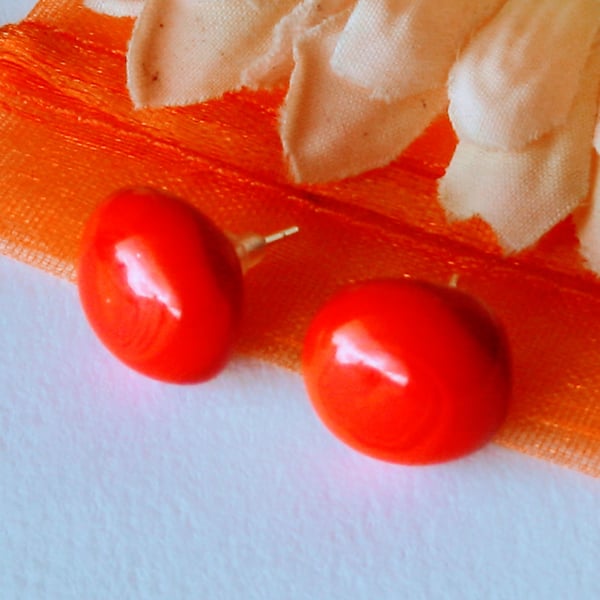 Fused glass stud earrings