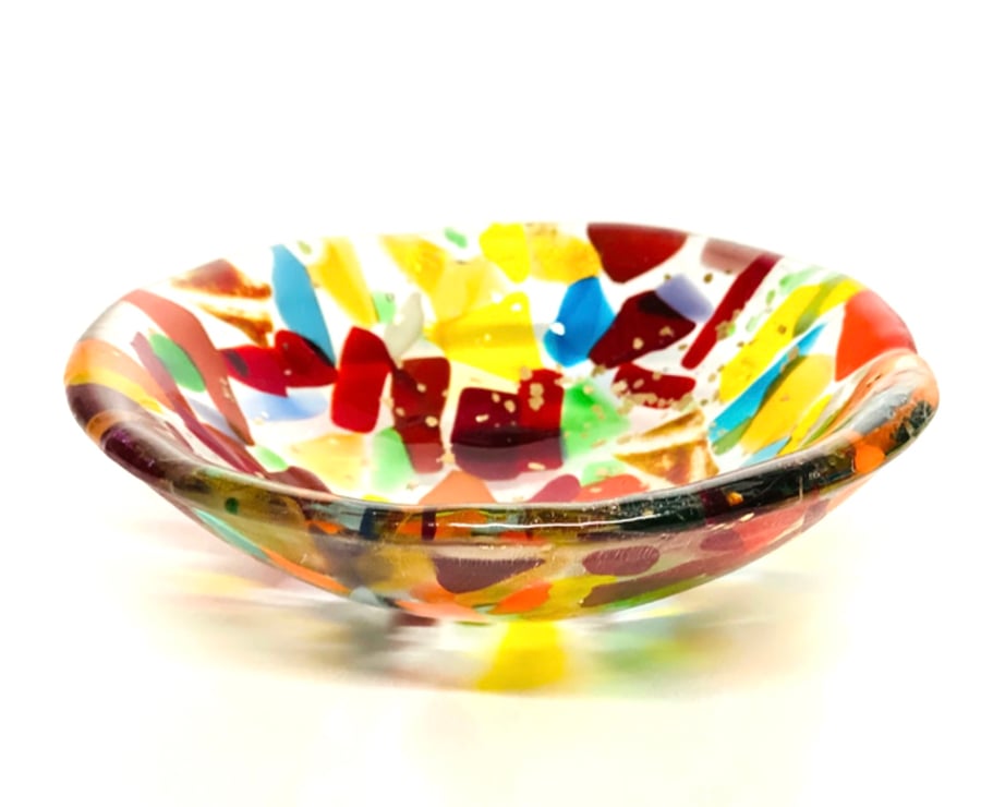  Bright Recycled art glass dish