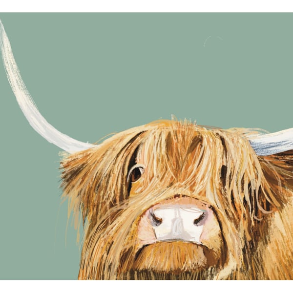 Highland Cow Art Print highland cow drawing illustration