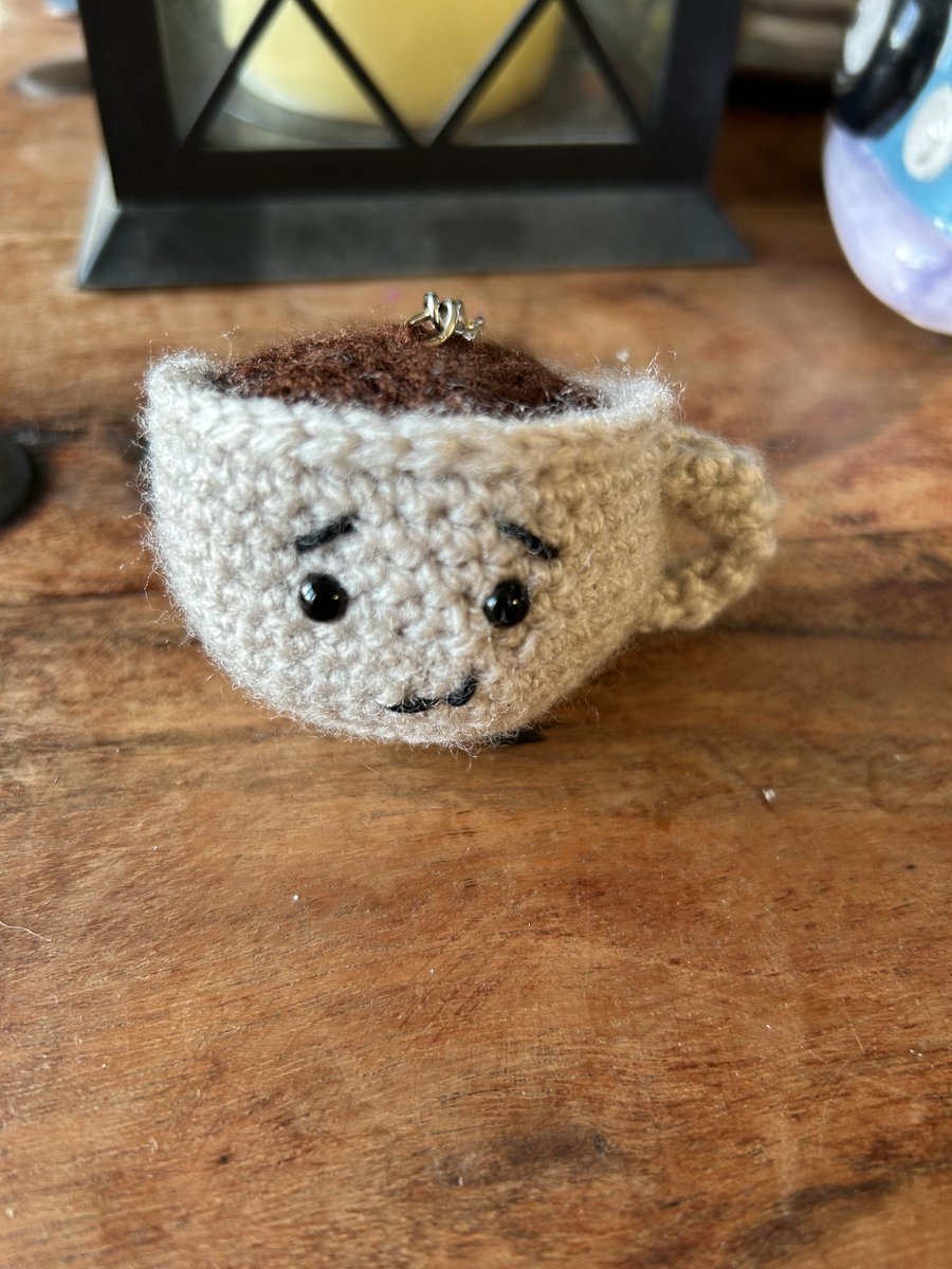 Tommy the Teacup Crochet Keyring – Cute Expression 