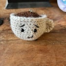 Tommy the Teacup Crochet Keyring – Cute Expression 