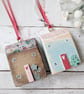 Set of 2 Wooden House Hanging Decorations