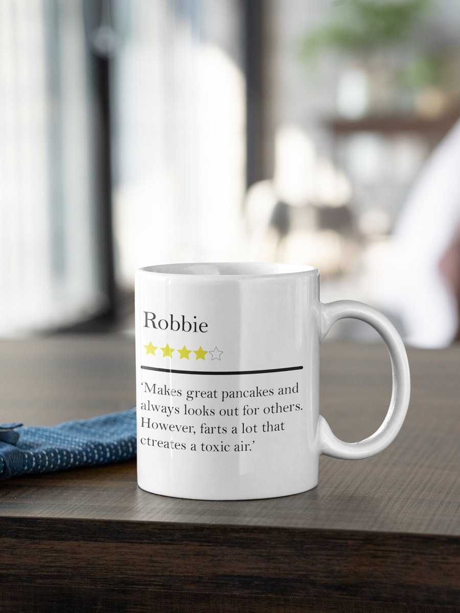 Star Rating Personalised Name Review Mug Name Description