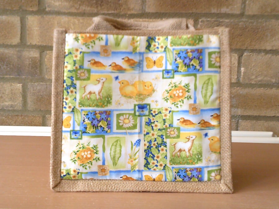 Springtime Small Jute Bag